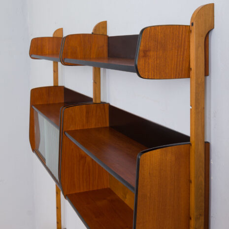 21269 Two bay Teak Ergo Modular Wall Unit with 4 Shelves _ 4 Cabinets by John Texmon for Blindheim Møbelfabrikk, 1960s-17 Two bay Teak Ergo Modular Wall Unit with Shelves Cabinets by John Texmon for Blindheim Mobelfabrikk s scaled