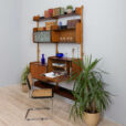 Two bay Teak Ergo Modular Wall Unit with Shelves Cabinets by John Texmon for Blindheim Mobelfabrikk s scaled