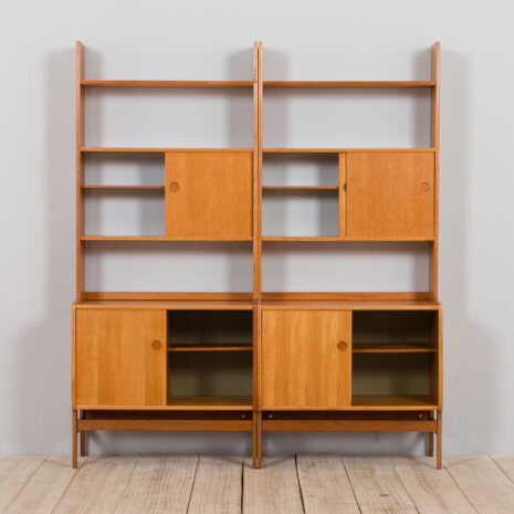 21270 Two free standing Scandinavian teak bookcase cabinets, Norway, 1960s-4 Two free standing Scandinavian teak bookcase cabinets Norway s scaled