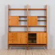 Two free standing Scandinavian teak bookcase cabinets Norway s scaled