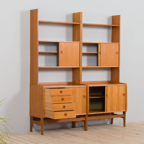 21270 Two free standing Scandinavian teak bookcase cabinets, Norway, 1960s-7 Two free standing Scandinavian teak bookcase cabinets Norway s scaled