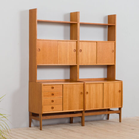 21270 Two free standing Scandinavian teak bookcase cabinets, Norway, 1960s-9 Two free standing Scandinavian teak bookcase cabinets Norway s scaled
