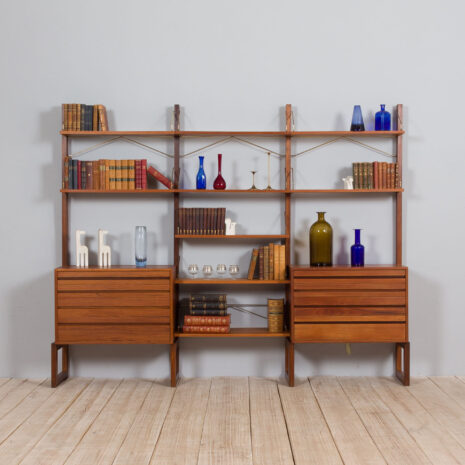21273 Free standing Cadovius Royal System Shelving Unit in teak by P. Cadovius for Cado, 1960s-1 Free standing Cadovius Royal System Shelving Unit in teak by P