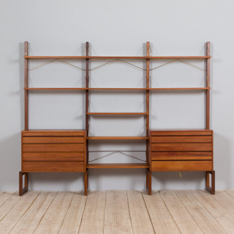 21273 Free standing Cadovius Royal System Shelving Unit in teak by P. Cadovius for Cado, 1960s-3 Free standing Cadovius Royal System Shelving Unit in teak by P