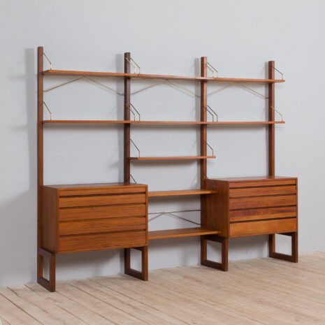 21273 Free standing Cadovius Royal System Shelving Unit in teak by P. Cadovius for Cado, 1960s-4 Free standing Cadovius Royal System Shelving Unit in teak by P