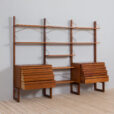 Free standing Cadovius Royal System Shelving Unit in teak by P