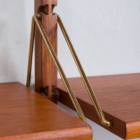 21275 Unité murale ergo 3 baies en teck avec 8 étagères, 3 armoires et -14 bay ergo wall unit in teak with shelves cabinets and scaled