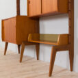 Scandinavian Ergo Wall Unit in teak with shelves and cabinets by John Texmon for Blindheim Mobelfabrikk bay vintage modular shelving system s scaled