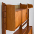 Scandinavian Ergo Wall Unit in teak with shelves and cabinets by John Texmon for Blindheim Mobelfabrikk bay vintage modular shelving system s scaled