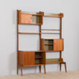 Scandinavian Ergo Wall Unit in teak with shelves and cabinets by John Texmon for Blindheim Mobelfabrikk bay vintage modular shelving system s scaled