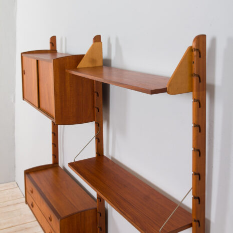 21277 2 bay free standing teak Ergo wall unit-15 bay free standing teak Ergo wall unit scaled