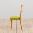 Set of  Italian mid century dining chairs in new green velvet s  scaled