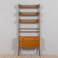 Scandinavian teak Ergo wall unit with shelves and one chest of drawers Norway s scaled