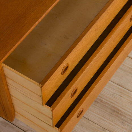 21281 Scandinavian teak Ergo wall unit with 3 shelves and one chest of drawers, Norway 1960s-6 Scandinavian teak Ergo wall unit with shelves and one chest of drawers Norway s scaled