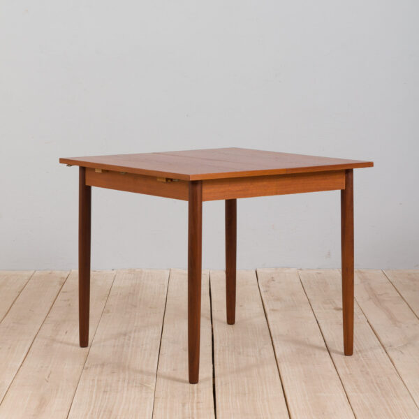 Danish drop leaf extension table in teak with  additional leaves s  scaled