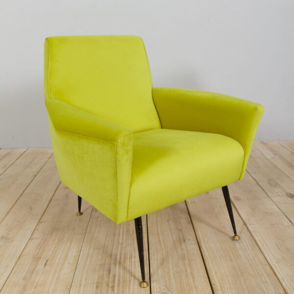 mid century modern Light lemon green Italian armchair s  scaled