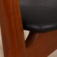 Vintage Erik Kirkegaard Glostrup solid teak chair in new black leather upholstery Denmark s scaled