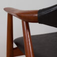 Vintage Erik Kirkegaard Glostrup solid teak chair in new black leather upholstery Denmark s scaled