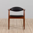 Vintage Erik Kirkegaard Glostrup solid teak chair in new black leather upholstery Denmark s scaled