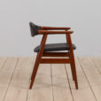 Vintage Erik Kirkegaard Glostrup solid teak chair in new black leather upholstery Denmark s scaled
