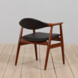 Vintage Erik Kirkegaard Glostrup solid teak chair in new black leather upholstery Denmark s scaled