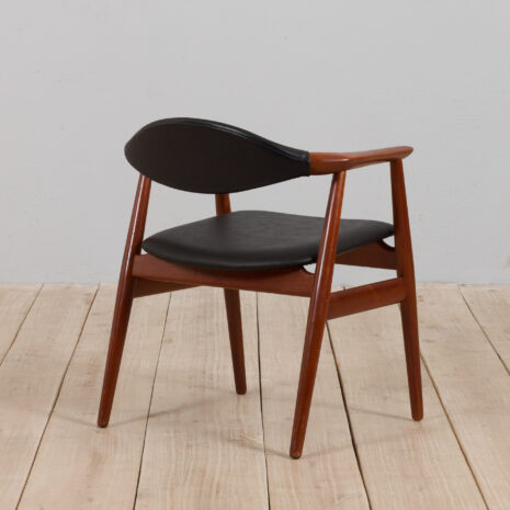 21074 Vintage Erik Kirkegaard Glostrup solid teak chair in new black leather upholstery , Denmark, 60s-5 Vintage Erik Kirkegaard Glostrup solid teak chair in new black leather upholstery Denmark s scaled