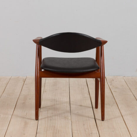 21074 Vintage Erik Kirkegaard Glostrup solid teak chair in new black leather upholstery , Denmark, 60s-6 Vintage Erik Kirkegaard Glostrup solid teak chair in new black leather upholstery Denmark s scaled