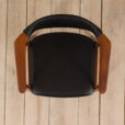 Vintage Erik Kirkegaard Glostrup solid teak chair in new black leather upholstery Denmark s scaled
