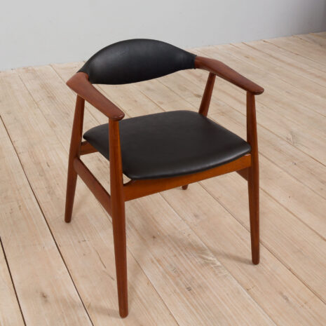 21074 Vintage Erik Kirkegaard Glostrup solid teak chair in new black leather upholstery , Denmark, 60s-8 Vintage Erik Kirkegaard Glostrup solid teak chair in new black leather upholstery Denmark s scaled