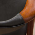 Vintage Erik Kirkegaard Glostrup solid teak chair in new black leather upholstery Denmark s scaled