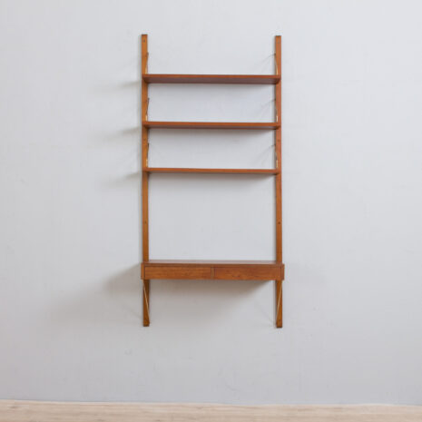 21185 Poul Cadovius teak wall unit with a desk and 3 shelves, Denmark, 1960s-3 Poul Cadovius teak wall unit with a desk and shelves Denmark s scaled