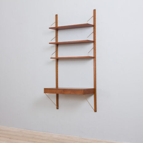 21185 Poul Cadovius teak wall unit with a desk and 3 shelves, Denmark, 1960s-4 Poul Cadovius teak wall unit with a desk and shelves Denmark s scaled