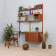 Teak Wall Unit by Preben Sorensen With Desk Chest Of Drawers Glass Cabinet and  shelves Denmark s