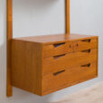 Scandinavian mid century Rival wall unit in teak with a chest of drawers secretary and  shelves by Kjael Riis Brodrene Jatog Mobelfabrikk  scaled