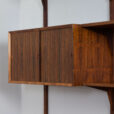 Three bay Cadovius modular Danish wall unit in rosewood with cabinets exposition shelf and shelves s scaled