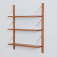 Mid century wall unit set of hanging teak shelves in Cadovius Sorensen style Denmark s scaled