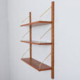 Mid century wall unit set of hanging teak shelves in Cadovius Sorensen style Denmark s scaled