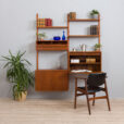 Cadovius  bay teak wall unit with secretary cabinet  scaled