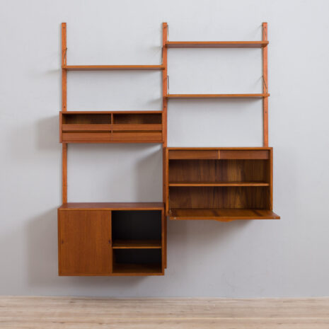 21297 Cadovius 2 bay teak wall unit with secretary cabinet-5 Cadovius bay teak wall unit with secretary cabinet scaled