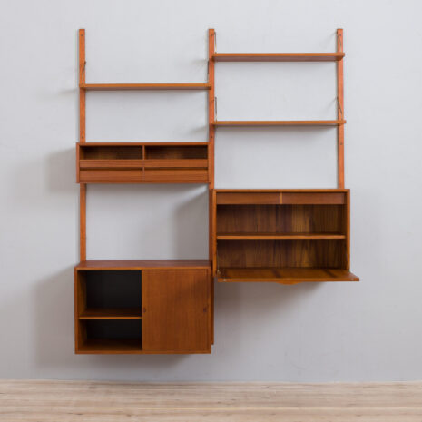 21297 Cadovius 2 bay teak wall unit with secretary cabinet-6 Cadovius bay teak wall unit with secretary cabinet scaled