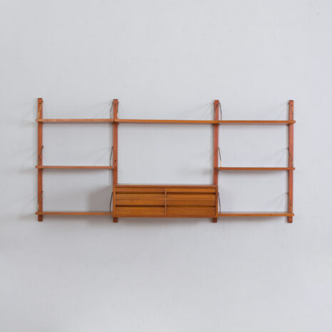 21298 Poul Cadovius Teak dresser Wall Unit With a chest of drawers And 7 Shelves, Denmark 1960s-4 Poul Cadovius Teak dresser Wall Unit With a chest of drawers And Shelves Denmark s scaled