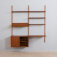 Danish two bay modular wall unit with a desk sliding doors cabinet and a display shelf in Sorensen Cadovius style s scaled