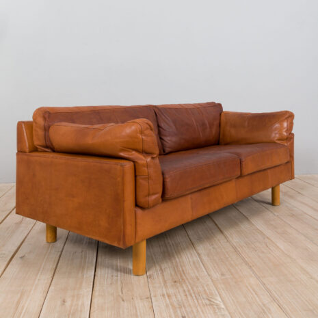 21307 Danish two seater vintage cognac leather sofa in the style of Jørgen Gammelgaard-12 Danish two seater vintage cognac leather sofa in the style of Jorgen Gammelgaard scaled