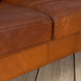 Danish two seater vintage cognac leather sofa in the style of Jorgen Gammelgaard  scaled