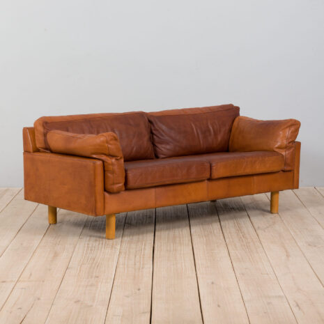 21307 Danish two seater vintage cognac leather sofa in the style of Jørgen Gammelgaard-5 Danish two seater vintage cognac leather sofa in the style of Jorgen Gammelgaard scaled
