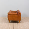 Danish two seater vintage cognac leather sofa in the style of Jorgen Gammelgaard  scaled