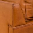 Danish two seater vintage cognac leather sofa in the style of Jorgen Gammelgaard  scaled