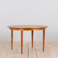 Mid century Round teak extension table with additional leaves Denmark s scaled