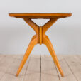Italian solid maple table with black glass tabletop in the style of Ico Parisi  scaled