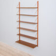 Danish mid century wall unit with cm wide shelves s scaled